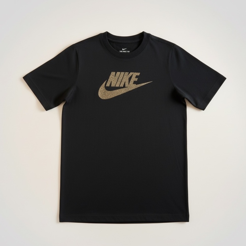 Nike EUC Black Logo Tee Boys XL Youth Multicolor Speckled Logo Shirt
